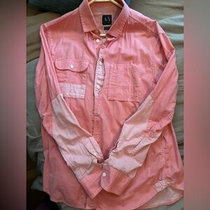 Armani Exchange Men's Coral Button-Down Shirt